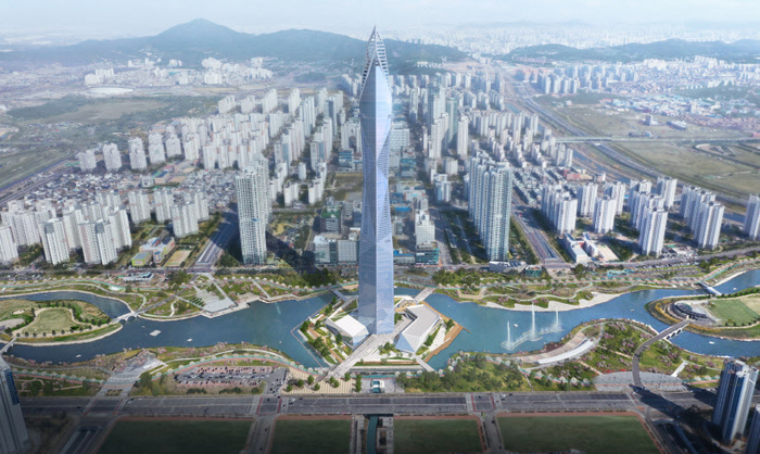 인천 청라국제도시에 들어서는 448ｍ 높이의 청라시티타워 조감도. /인천경제자유구역청 제공