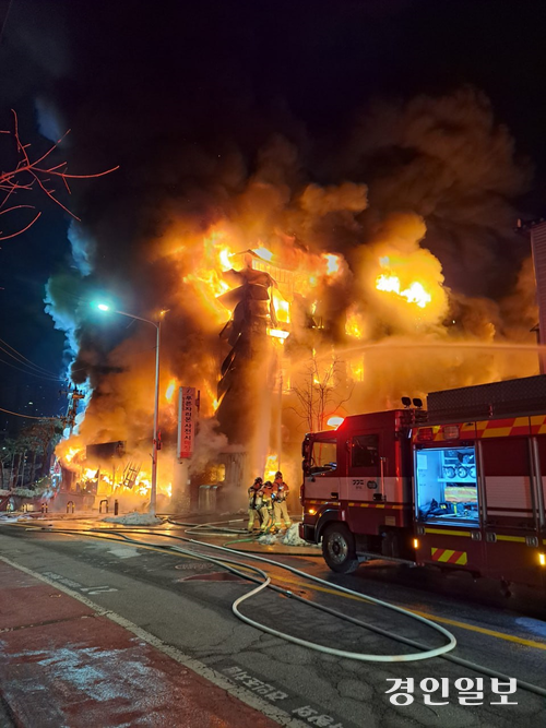 의정부 용현동의 화재 사고 현장. 2024.1.14 /경기북부소방재난본부 제공