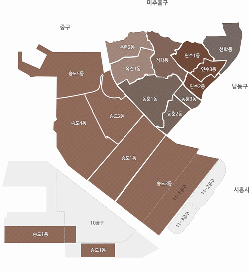 송도 1~5동으로 구성된 송도국제도시를 연수구에서 분리해야 한다는 ‘분구론’이 지역 정가를 달구고 있다. 내년 지방선거를 앞두고 송도 분구가 뜨거운 감자로 떠오를 전망이다. 2025.1.17 /연수구 제공