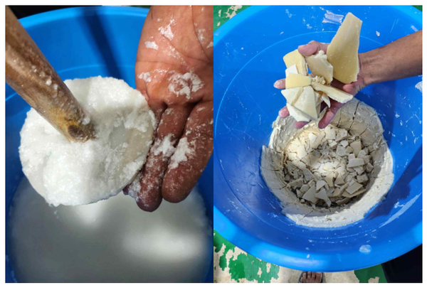 국제조직과 연계해 들여온 액상 코카인을 고체 형태로 제조한 모습. /인천지방검찰청 제공