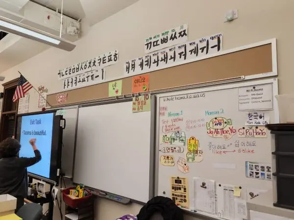 5일(현지시간) 미국 워싱턴주에 위치한 스타디움 고등학교에서 한국어 수업이 열리고 있다. 2024.2.5 미국 워싱턴주/김형욱기자 uk@kyeongin.com
