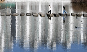 [화보] 징검다리 사이로 오는 봄의 기운