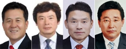 왼쪽부터 김영우, 김주동, 오태영, 조봉옥 후보.