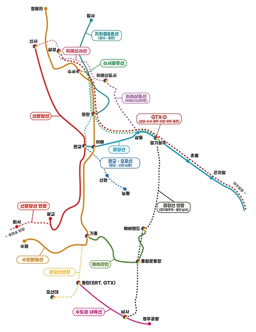 광주시 철도노선 계획도. 2025.3.6 /광주시 제공
