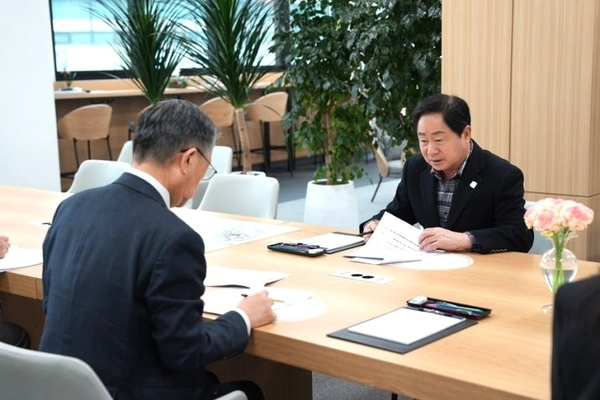주광덕 남양주시장은 최근 이한준 LH 사장을 만나 왕숙 신도시 개발 사업 등 현안 사항을 논의했다. 2025.3.6 /남양주시 제공