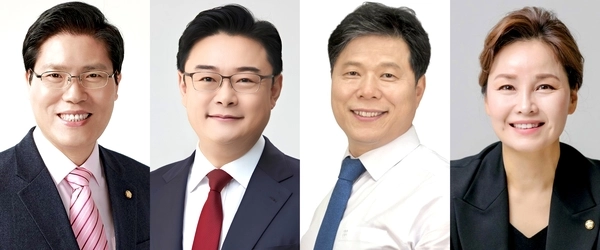 (왼쪽부터)국민의힘 송석준·김성원, 더불어민주당 서영석·임오경 의원