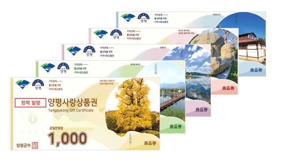 지류형 지역화폐 ‘양평사랑상품권’. /양평군 제공