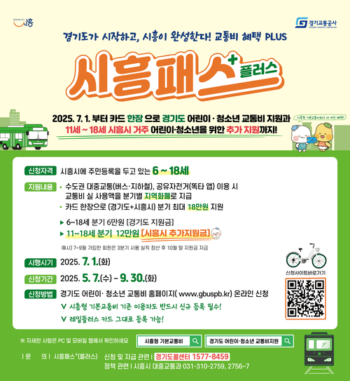 시흥패스플러스(+) 홍보포스터. 2025.5.7 /시흥시 제공