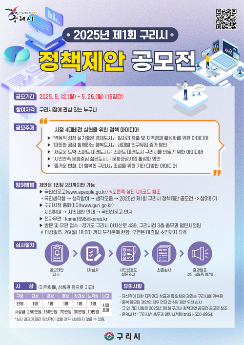 구리시 정책제안 공모전 안내문. 2025.5.9 /구리시 제공