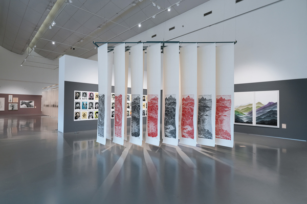 김억, DMZ 연작, 2019, 한지에 목판, 370×70㎝. (16점)