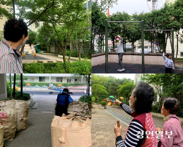 은천2단지 주민들이 김문수 후보와 설난영 여사의 평상시 모습을 증언하고 있다. 왼쪽 아래는 김 후보가 분리수거하러 나타나는 장소. 2025.5.31 /김우성기자 wskim@kyeongin.com