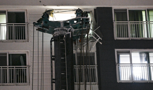 [화보] 용인 서천동 아파트 크레인 충돌사고 현장