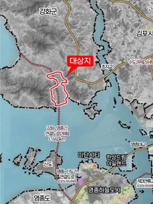 강화 남단 경제자유구역 위치도. /인천경제청