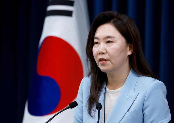 강유정 대통령실 대변인이 13일 서울 용산 대통령실 청사에서 현안 브리핑을 하고 있다. 2025.6.13 /연합뉴스