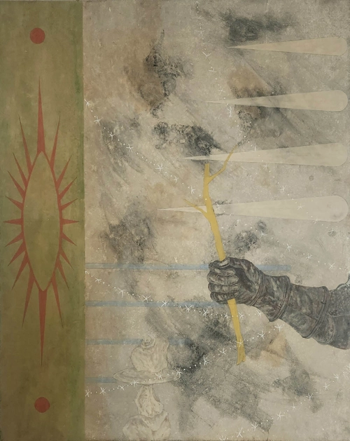 이수형 作 태양을 향해 가지를 들다, 2025, 장치에 채색, 72.7x91cm /도든아트하우스 제공