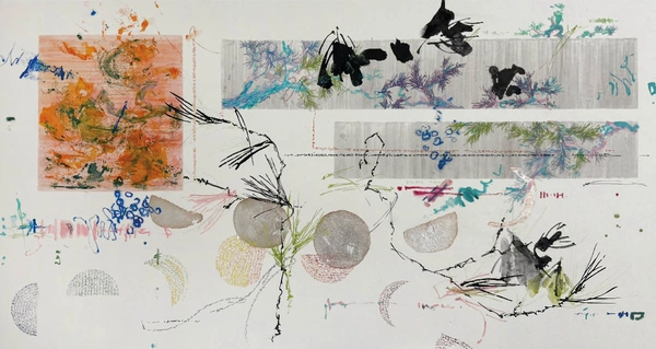 유정 作 순환 혹은 공존1, 2025, 순지에 수묵채색, 40x75cm /도든아트하우스 제공