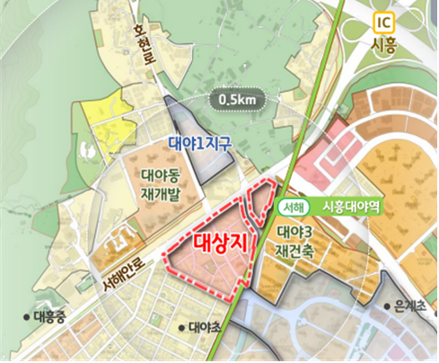 대야역세권 도심 공공주택 복합사업 후보지. /시흥시 제공