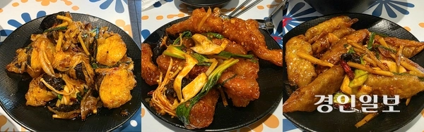 야수각에서는 탕수육(9천원)부터 동파육(1만5천원)에 이르기까지 다채로운 요리류를 저렴한 가격에 맛볼 수 있다. 맛도 좋다. /황성규기자 homerun@kyeongin.com