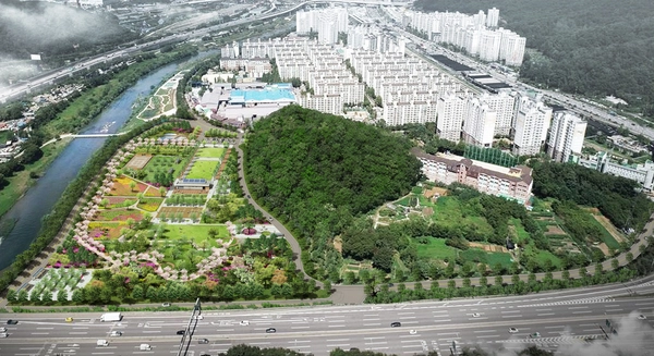 연현마을 공원 조성사업 조감도. 아스콘·레미콘 공장이 있던 자리에 3만 7천546㎡ 규모의 근린공원이 조성된다. /안양시 제공