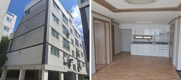 LH 경기북부지역본부가 이재민에게 무상으로 제공한 매입임대주택 외관과 내부 모습. /LH 경기북부지역본부 제공