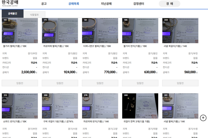 압류품 공매에 ‘금 함유량 높은’ 짝퉁… 상표권 침해 괜찮나