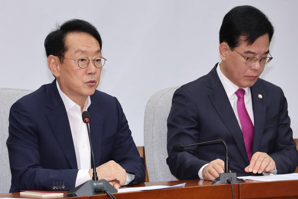 국민의힘 김도읍 정책위의장이 2일 서울 여의도 국회에서 열린 원내대책회의에서 발언하고 있다. 2025.9.2/연합뉴스