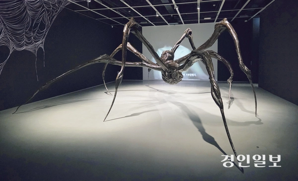 호암미술관 ‘루이즈 부르주아: 덧없고 영원한’ 전시에서 만날 수 있는 ‘웅크린 거미’. 2025.8.27 /이시은기자 see@kyeongin.com