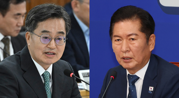 김동연 경기도지사와 정청래 더불어민주당 대표가 민주당 당 대표 선출 이후 처음으로 10일 경기도청 율곡홀에서 만난다. /경인일보DB·연합뉴스