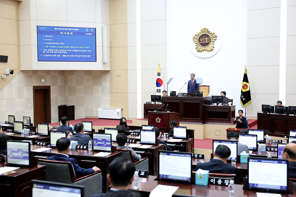 지난 9일 인천시의회 제303회 임시회 5차 본회의에서 ‘수도권매립지’ 문제를 두고 서구 지역구 의원들이 인천시의 책임론을 언급하고 나섰다. /인천시의회 제공