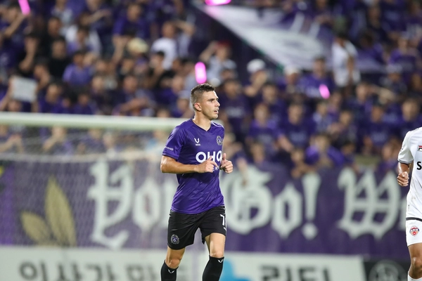 K리그1 FC안양 유키치가 제주SK전에서 2-1 역전 골을 넣으며 안양 데뷔 첫 골을 기록했다. 2025.9.14 /한국프로축구연맹 제공