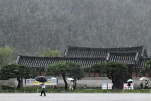 [화보] 폭우 쏟아지는 화성 행궁