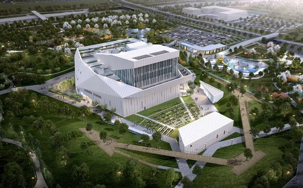 동탄2신도시에 건립 중인 ‘화성예술의전당’ 조감도. 오는 9월 준공돼 내년 2월 개관될 예정이다. /화성시 제공