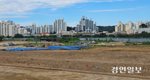 지난 4월 착공에 들어간 기업이전단지 남양주 왕숙진건 1단지 전경. 2025 남양주/이종우기자 ljw@kyeongin.com
