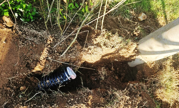 양주시 회천신도시 아파트 공사현장에서 전신주 설치작업 중 손상된 것으로 보이는 전선 케이블. 2025.10.17 /회천신도시연합회 제공