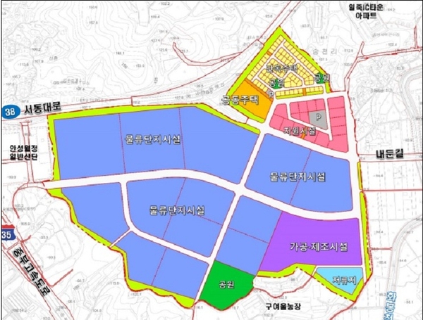 동안성 복합물류단지 조성사업 토지이용계획(안)도. /안성시 제공