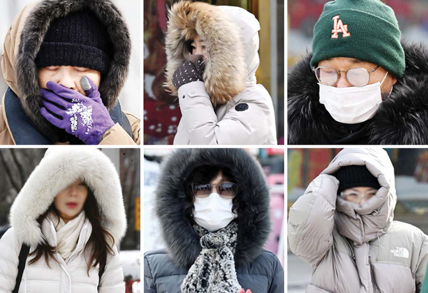 꽁꽁 싸맨 시민들