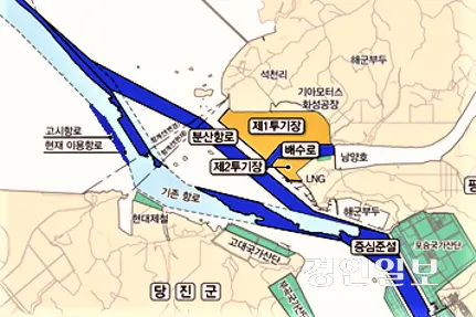 평택항 항계부근 분산 출항로(안). /독자 제공