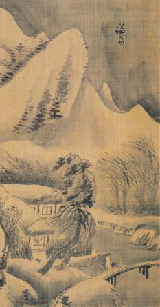 정선 ‘동경산수’’(18세기, 삼베에 수묵, 59.8×30.6cm). /국립중앙박물관 소장