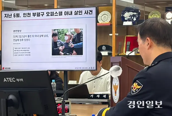 지난 10월 인천경찰청에서 열린 국정감사에서 부평 가정폭력 살인사건에 대한 경찰 대응을 지적하는 의원들의 목소리가 잇따랐다. /경인일보DB