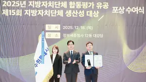 “청년 고용·재정 성과 인정”… 수원시, 행안부 주최 생산성 대상 최우수상