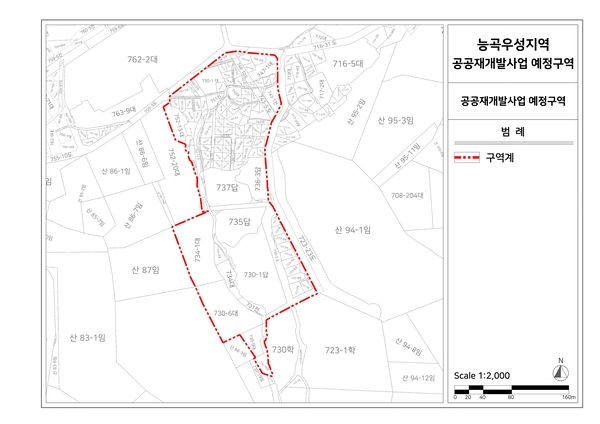 능곡우성지역 공공재개발사업 예정구역 지형도면. /안양시 제공
