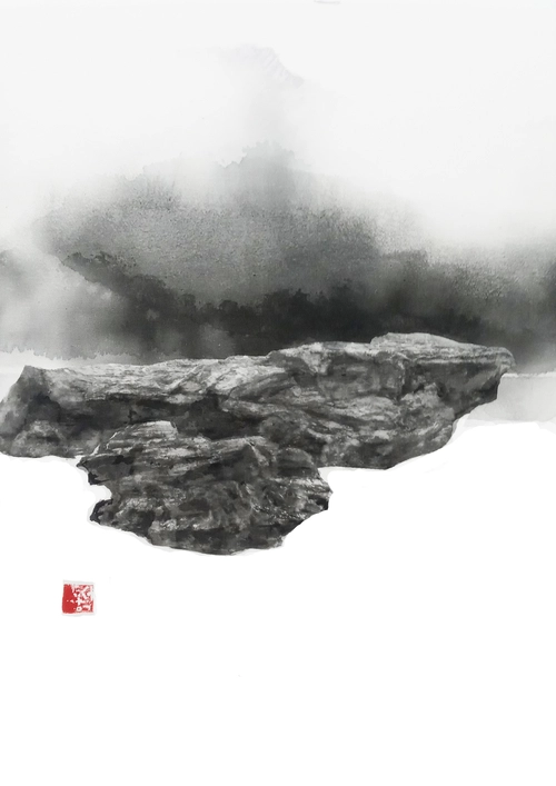 양창석 作 해변, 2025, 한지에 수묵, 30x40cm /도든아트하우스 제공