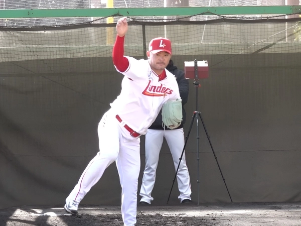 미야자키 퓨처스 캠프에서 훈련 중인 SSG랜더스 노경은. /SSG 제공