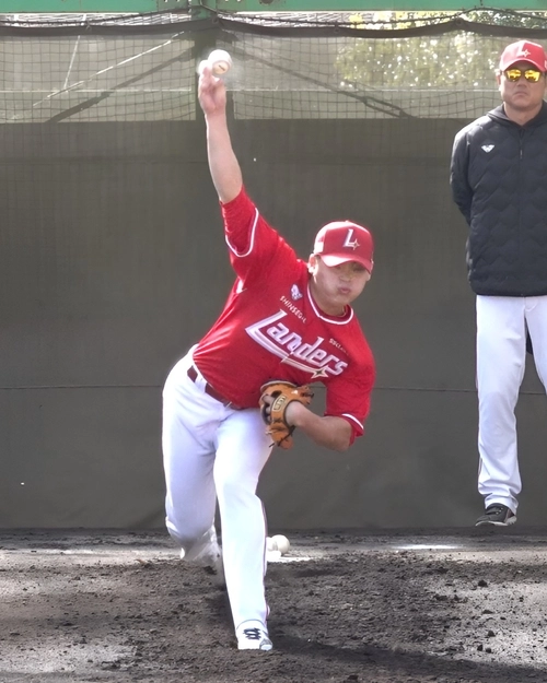 미야자키 퓨처스 캠프에서 훈련 중인 SSG랜더스 조병현. /SSG 제공