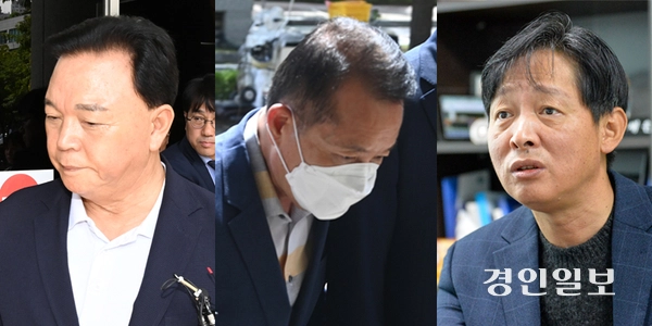 특별조정교부금 배분을 둘러싼 뇌물 논란으로 지역 정치권에 파장을 일으킨 ‘ITS 비리’ 사건 관련 전·현직 경기도의원들이 1심에서 중형을 선고받았다. 사진은 왼쪽부터 이기환, 정승현 전 도의원, 박세원 도의원. /경인일보DB