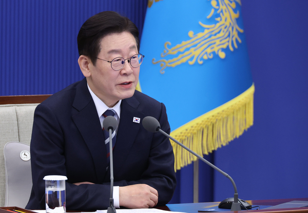 사진은 지난 19일 이재명 대통령이 청와대에서 열린 수석보좌관회의에서 발언하고 있는 모습. 2026.2.19 /연합뉴스