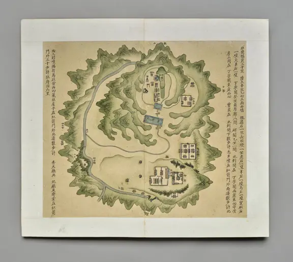 한국학중앙연구원 장서각은 보물로 지정된 ‘월중도’를 오는 16일부터 6월말까지 대중에게 공개한다. 월중도는 강원도 영월에 남겨진 단종 유배지와 당시 충신들의 절의가 깃든 장소가 담긴 8폭 화첩이다. 사진은 월중도 중 일부. /한국학중앙연구원 제공.