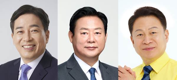 사진 왼쪽부터 권봉수, 신동화, 안승남 구리시장 예비후보.