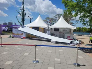 고양국제꽃박람회 행사장서 800㎏ 간판 떨어져… 6명 부상