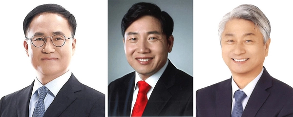 (왼쪽부터)화성시 사선거구 김창겸, 임채덕, 장철규 당선자.